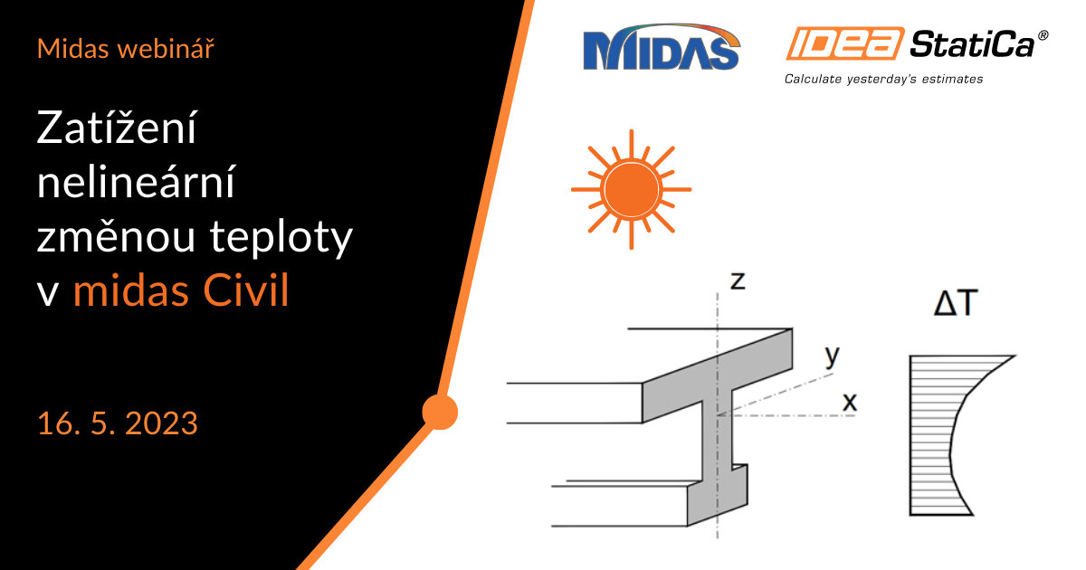 Zatížení nelineární změnou teploty v midas Civil